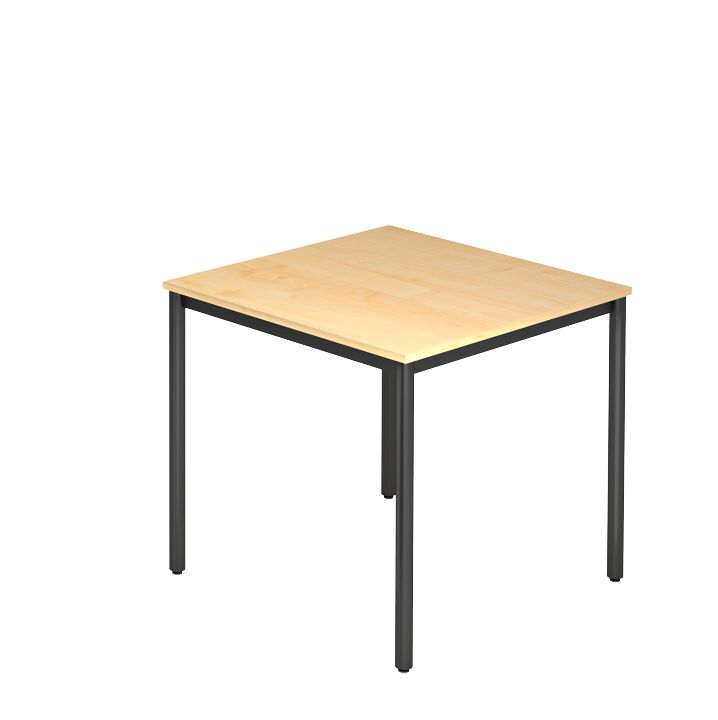 Tisch D-Serie, Fuß rund, 80 x 80 cm, Schwarz/4 Dekore